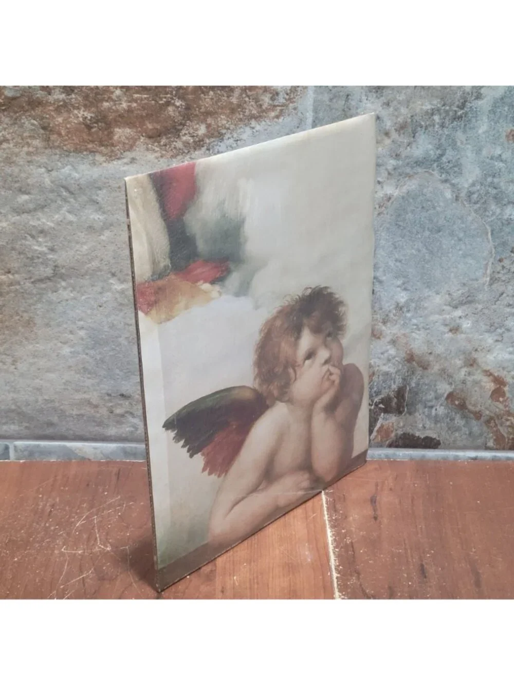 Vintage Unframed Sistine Madonna Cherubs Angelo I Art Print Raphael Angels 1995